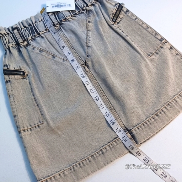 Sea New York Blue Gray Acid Washed Mini Skirt Casual - Picture 14 of 16
